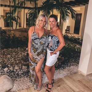 Snake print mesh maxi